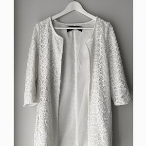 Zara white crochet coat